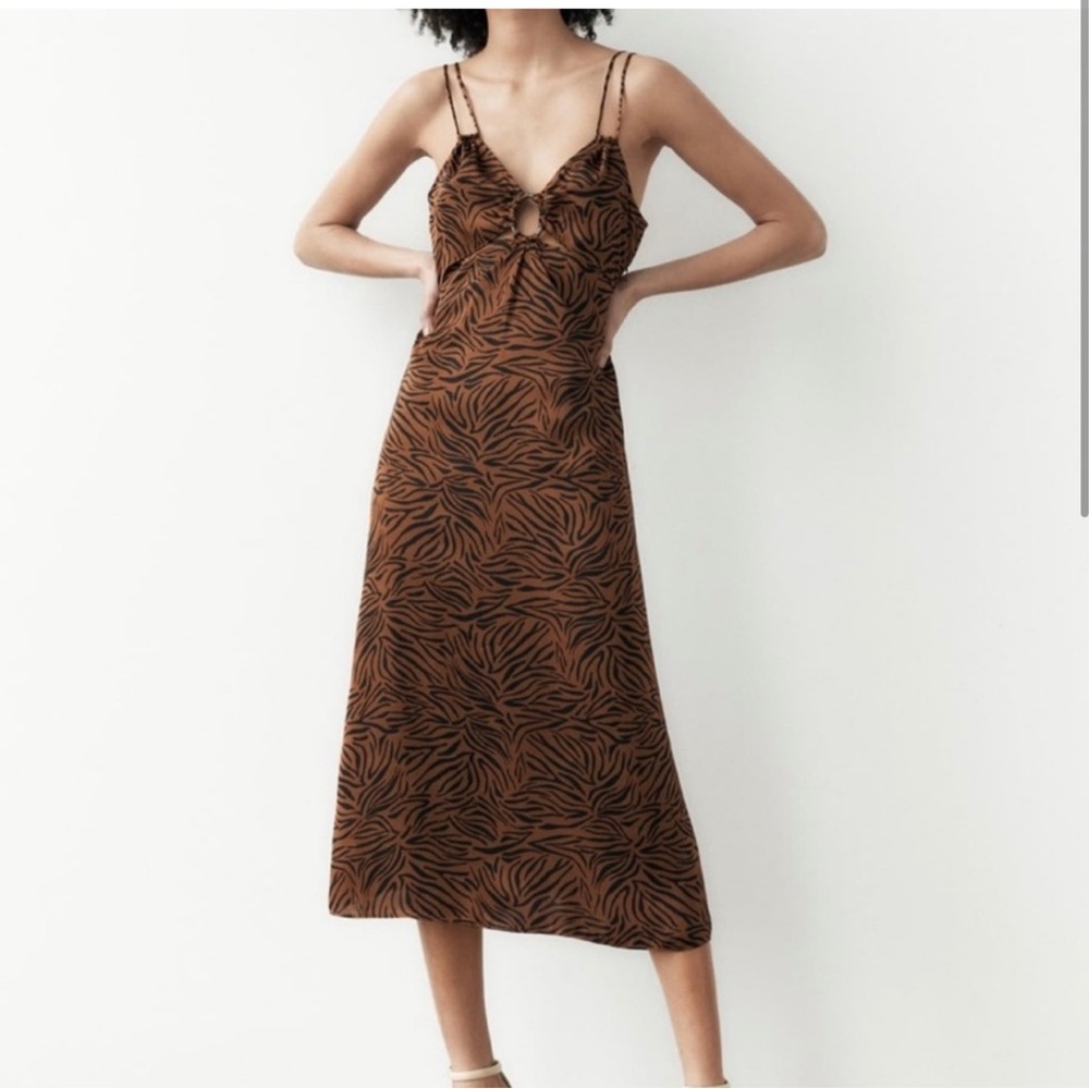 ZARA silk zebra maxi